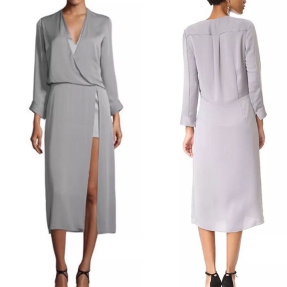 Halston Heritage Grey Split Side Dress